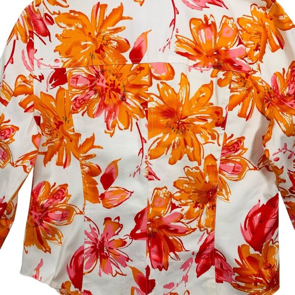 colorful floral print jacket Jessica sport sz 12 - Picture 6 of 16